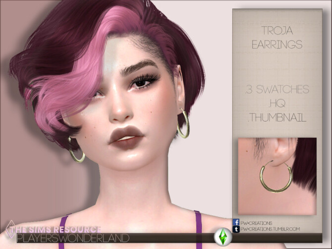 Sims 4 Troja Earrings by PlayersWonderland at TSR