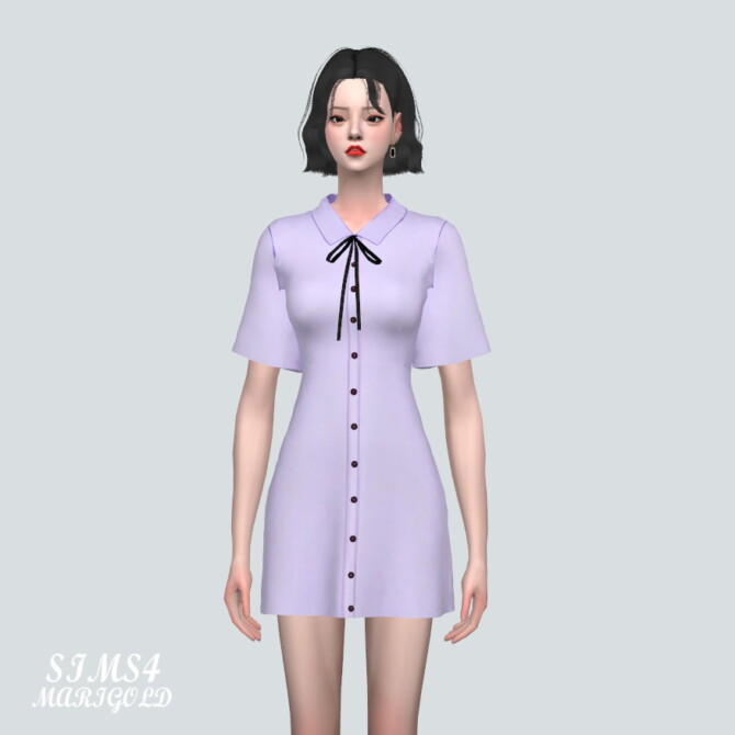 Sims 4 Ribbon Mini Dress WW 2 S at Marigold