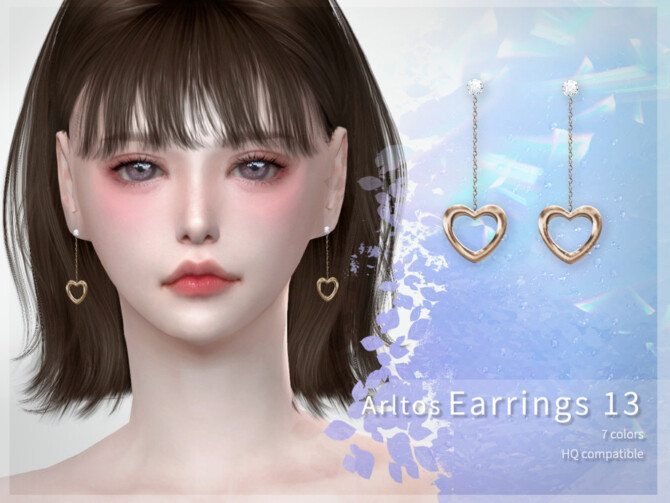 Sims 4 Heart earrings 13 by Arltos at TSR