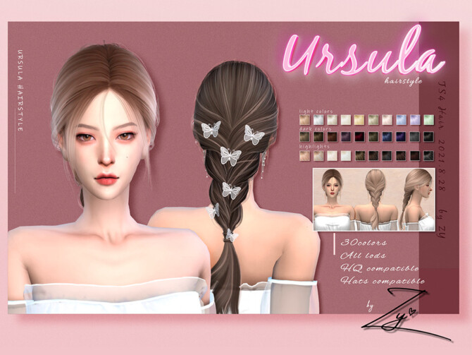Sims 4 Ursula hairstyle by Zy at TSR
