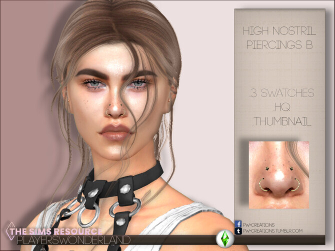 Sims 4 High Nostril Piercings B by PlayersWonderland at TSR
