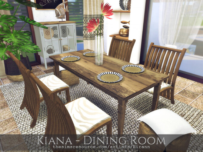 Sims 4 Kiana Dining Room by Rirann at TSR