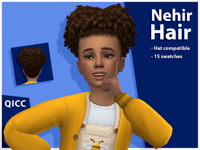 Sims 4 Nehir Hair by qicc at TSR