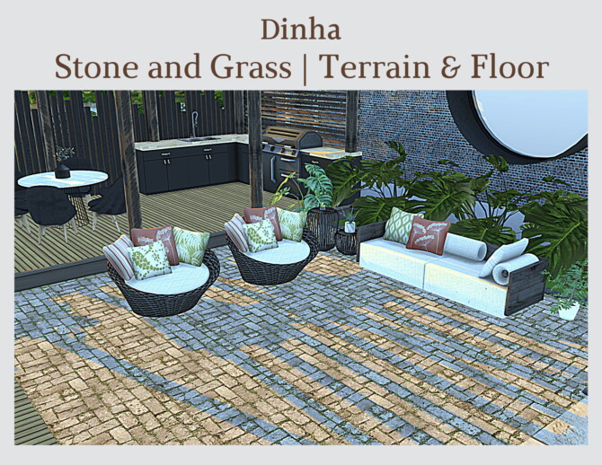 Sims 4 Stone & Grass terrains at Dinha Gamer