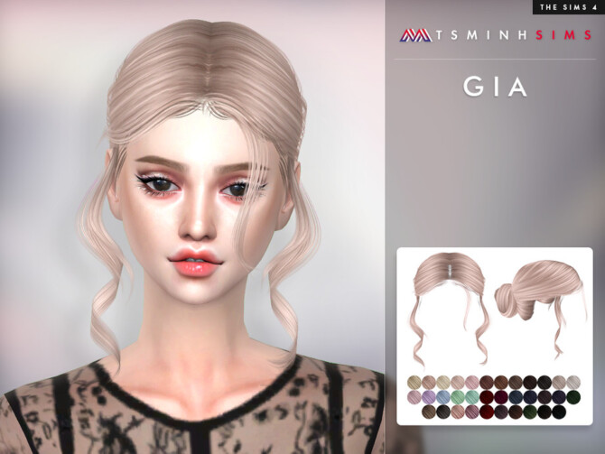 Sims 4 Gia Hair by TsminhSims at TSR