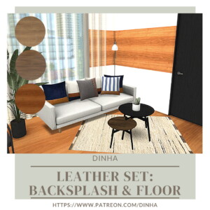 Leather set (Part2): Backsplash & Floor at Dinha Gamer