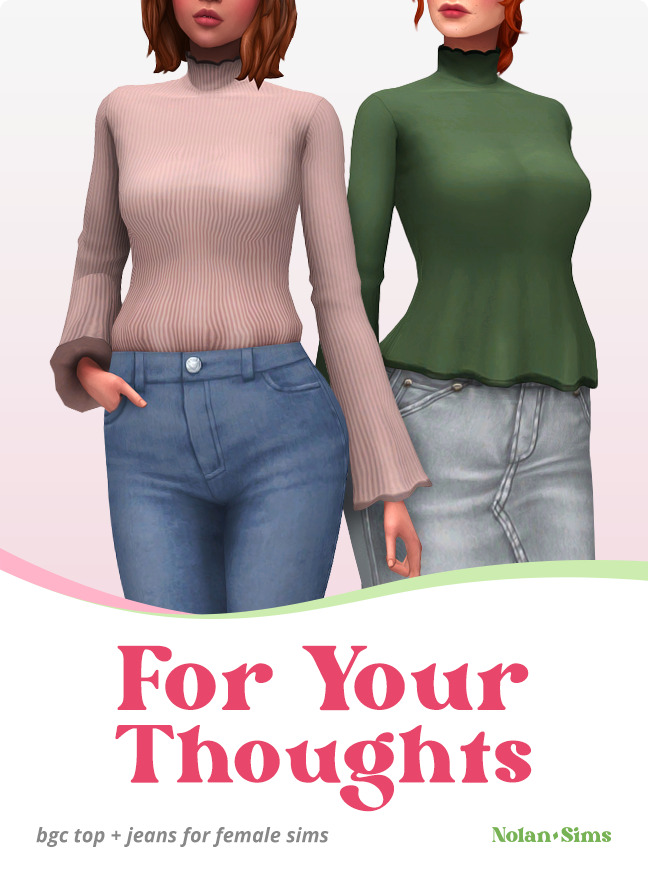 Sims 4 Your Thoughts top + jeans at Nolan Sims