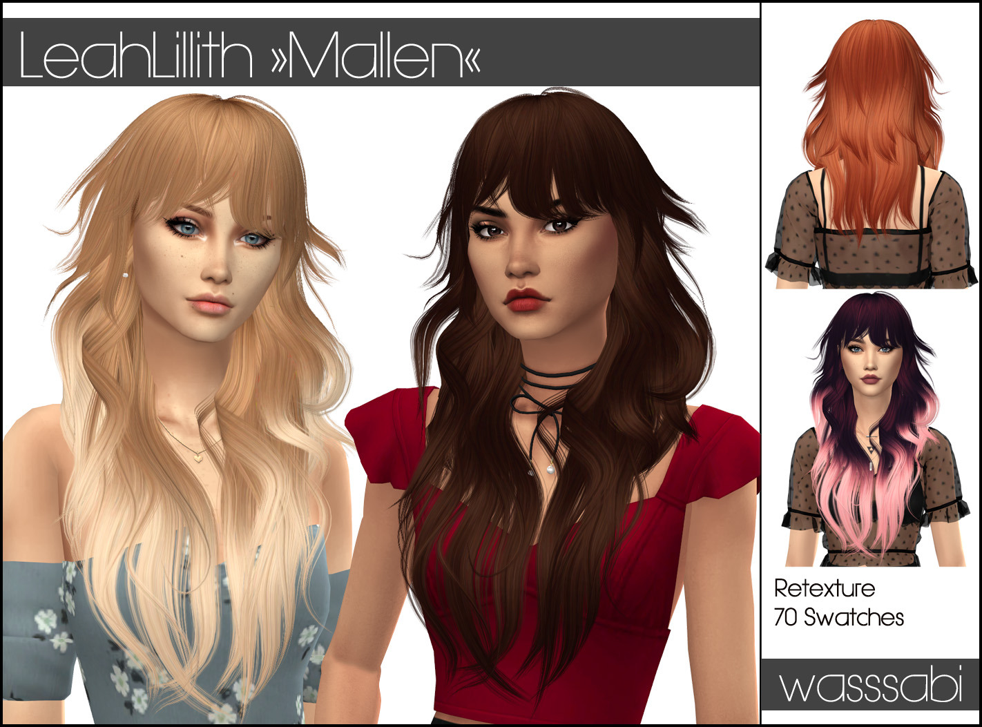 Leahlillith Mallen Hair Retextured At Wasssabi Sims Sims Updates