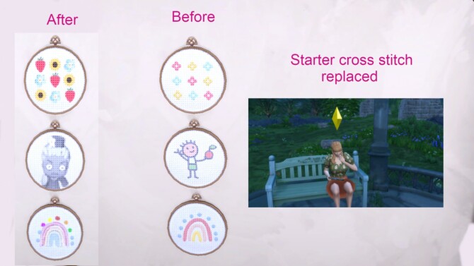Sims 4 Starter Cross Stitch replacement by ruby7844 at Mod The Sims 4