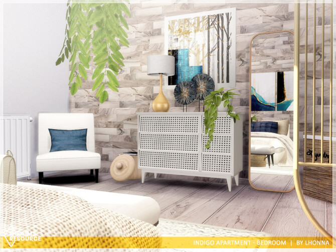 Sims 4 Indigo Apartment Bedroom by Lhonna at TSR