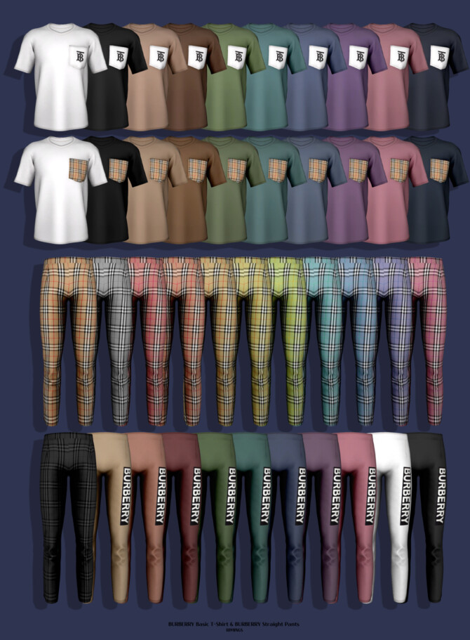 Sims 4 Basic T Shirt & Straight Pants at RIMINGs