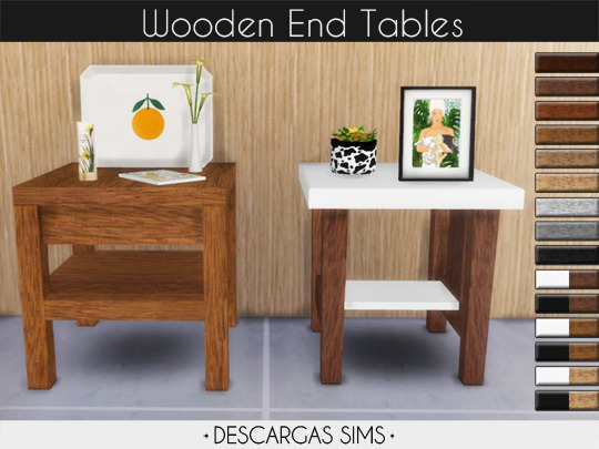 Sims 4 Wooden End Tables at Descargas Sims