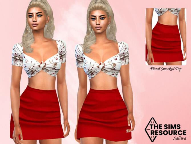 Sims 4 High Waisted Red Skirt by Saliwa at TSR