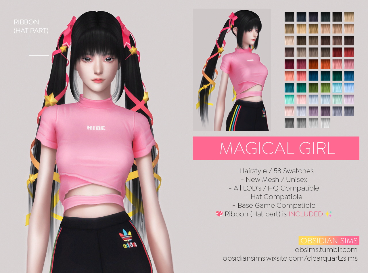 MAGICAL GIRL HAIRSTYLE at Obsidian Sims » Sims 4 Updates