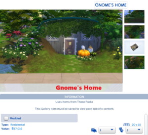 Gnome’s Home – Gnome Alone by PurrSimity at Mod The Sims 4