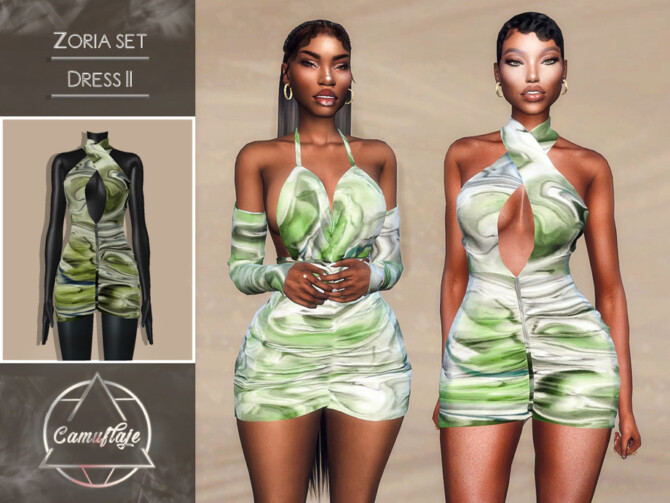 Sims 4 Zoria Set Dress II by Camuflaje at TSR