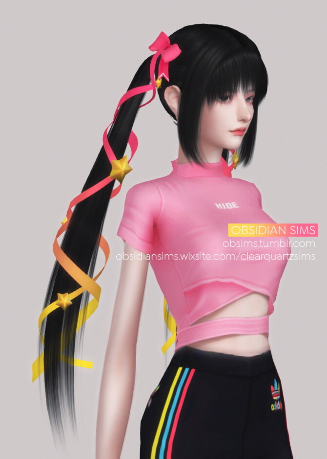 Sims 4 MAGICAL GIRL HAIRSTYLE at Obsidian Sims
