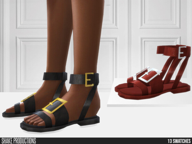 Sims 4 741 Leather Sandals by ShakeProductions at TSR