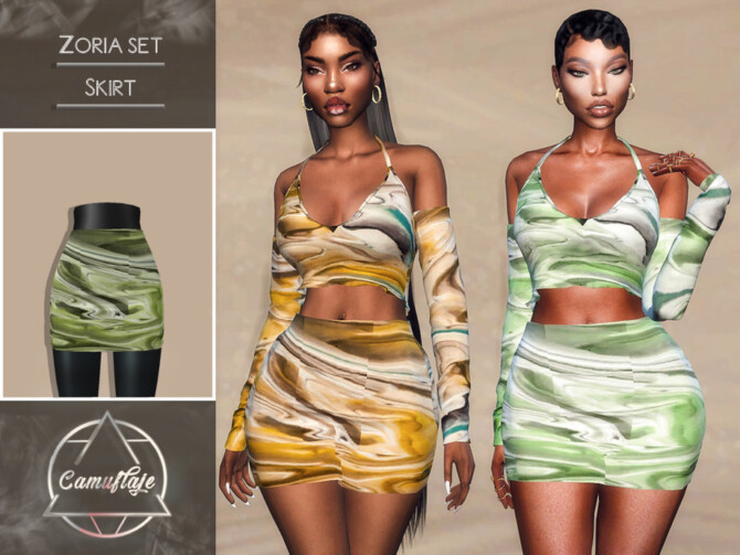 Sims 4 Zoria Set Skirt by Camuflaje at TSR