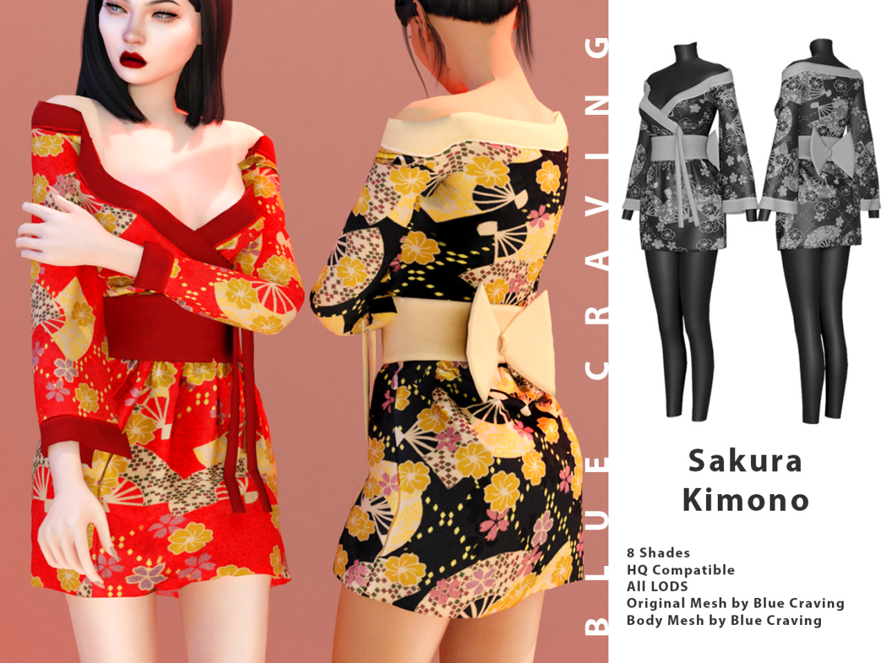 Sakura Kimono At Blue Craving Sims 4 Updates