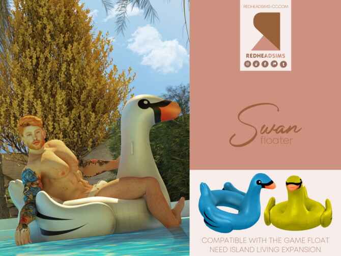 Sims 4 SWAN FLOATER at REDHEADSIMS
