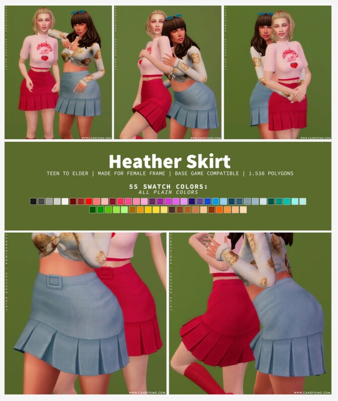 Sims 4 HEATHER SKIRT at Candy Sims 4