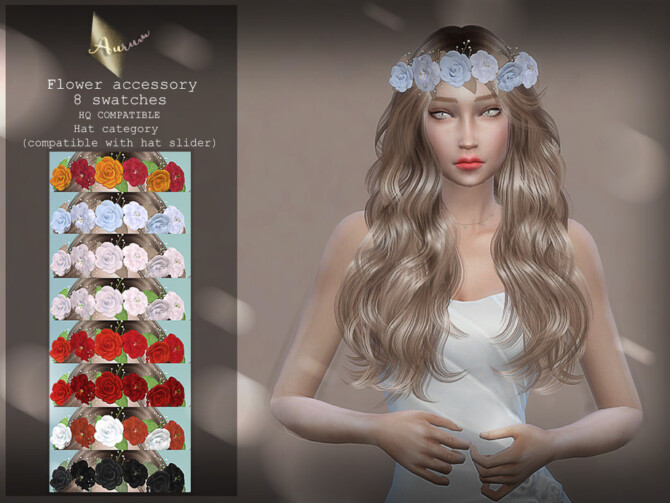 Sims 4 Flower Hair Accessory by Aurum at TSR