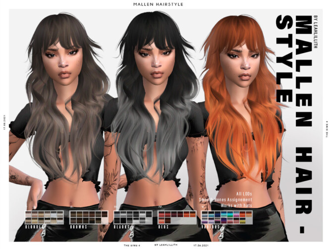 Sims 4 Mallen Hairstyle by Leah Lillith at TSR