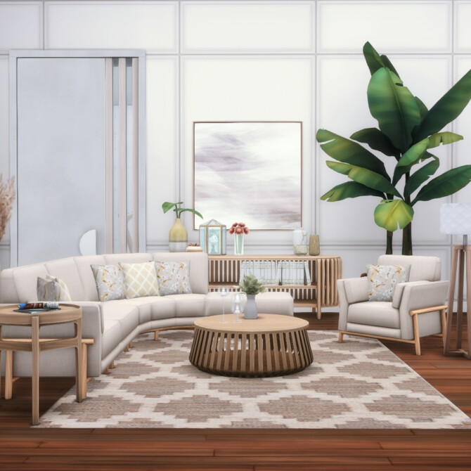 Sims 4 Phumo Seating Sectional Sofa and Chaise at Simsational Designs