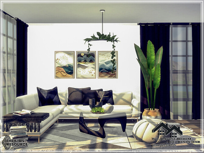 Sims 4 V1 Living Room by marychabb at TSR