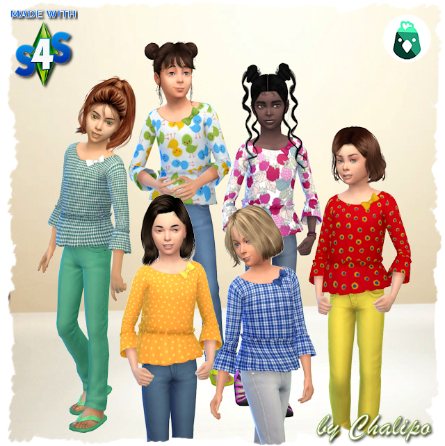 Sims 4 Land Shirt Girls by Chalipo at All 4 Sims