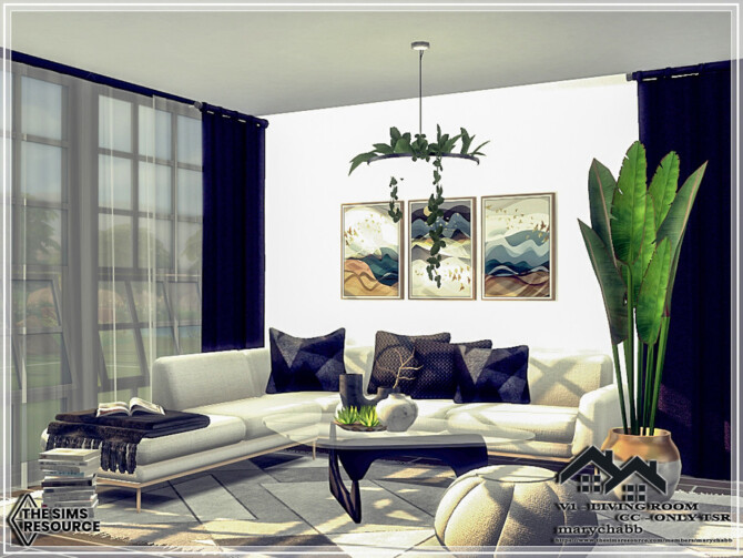 Sims 4 V1 Living Room by marychabb at TSR