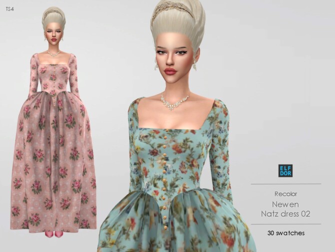 Sims 4 Newen Natz Dress 02 RC at Elfdor Sims