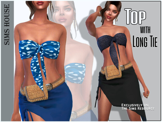 Sims 4 Top with long ties by Sims House at TSR