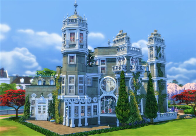 Sims 4 Eaton Quarry small lot mansion at Qube Design