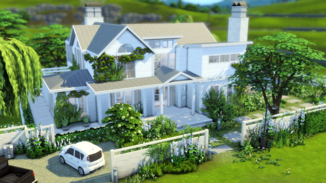 Sims 4 Luxury Farmhouse at GravySims