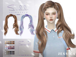 Double Ponytail hairstyle for girls JESSICA by S-Club at TSR