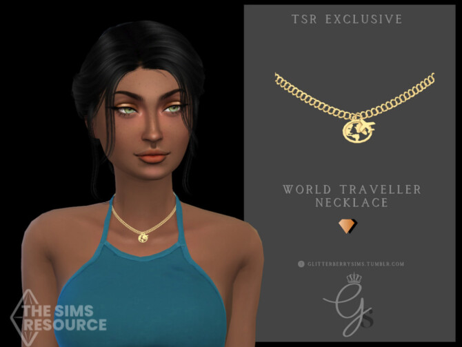 Sims 4 World Traveller Necklace by Glitterberryfly at TSR