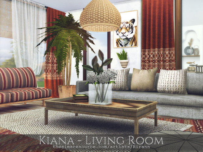 Sims 4 Kiana Living Room by Rirann at TSR