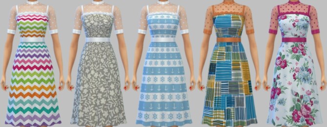 Sims 4 Cottage Living Dress 1 Recolors at Annett’s Sims 4 Welt