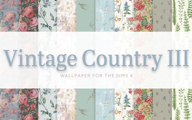 Sims 4 Vintage Country Wallpaper III at SimPlistic