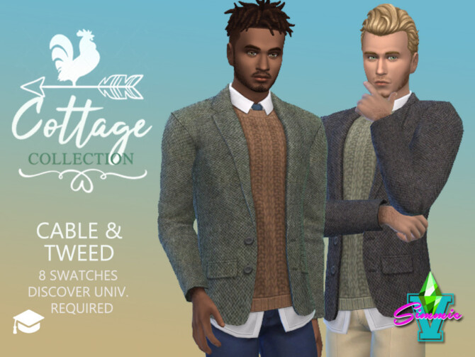 Sims 4 Cottage Cable & Tweed by SimmieV at TSR