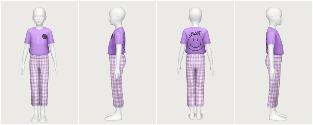 Smiley gingham set at Casteru » Sims 4 Updates