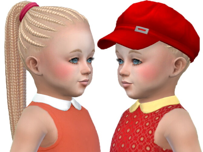 Sims 4 Braided ponytail toddlers by TrudieOpp at TSR