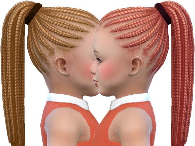 Sims 4 Braided ponytail toddlers by TrudieOpp at TSR