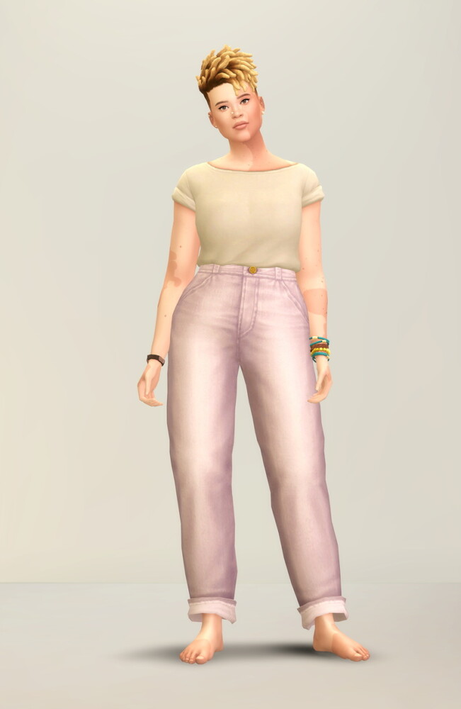 Sims 4 Rolled Up T shirt SS21 & Basic jeans II at Rusty Nail