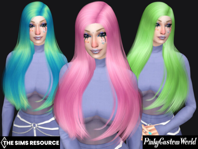 Sims 4 Bonus recolor of JavaSims SideShow hair by PinkyCustomWorld at TSR