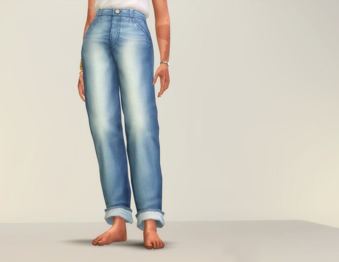 Sims 4 Rolled Up T shirt SS21 & Basic jeans II at Rusty Nail