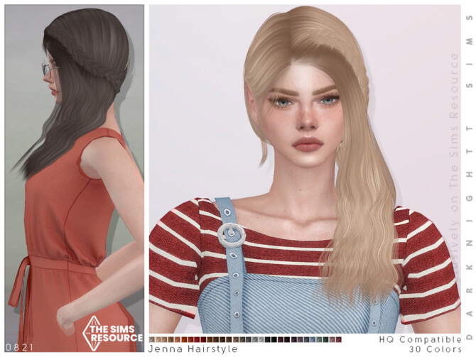 Sims 4 Jenna Hairstyle by DarkNighTt at TSR