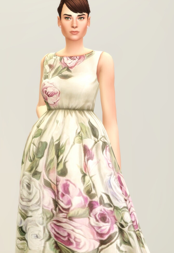 Sims 4 Vintage flower dress at Rusty Nail